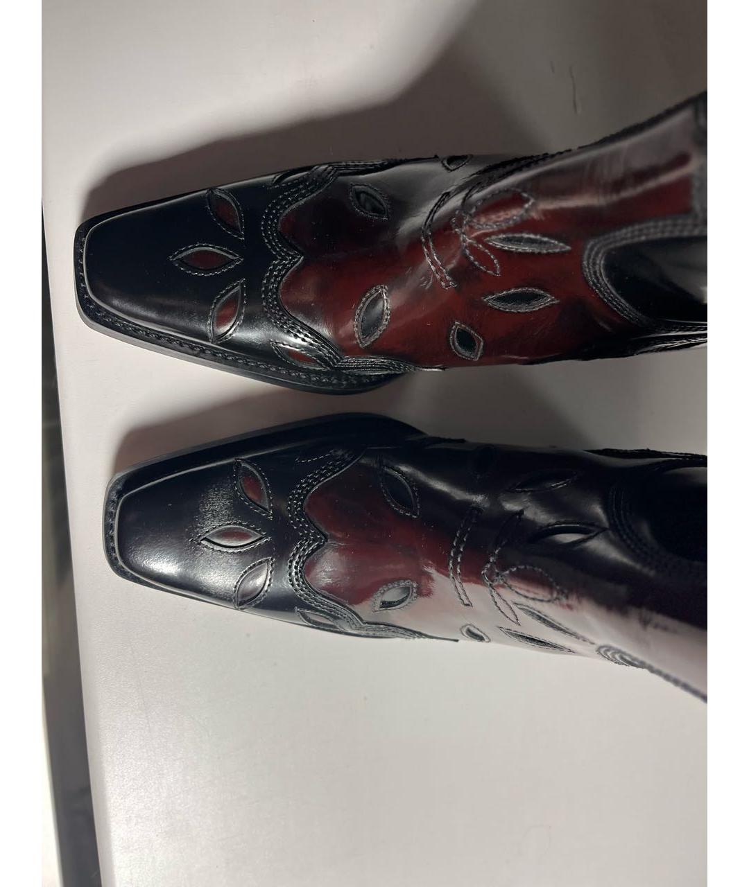 GANNI Черные кожаные сапоги, фото 4