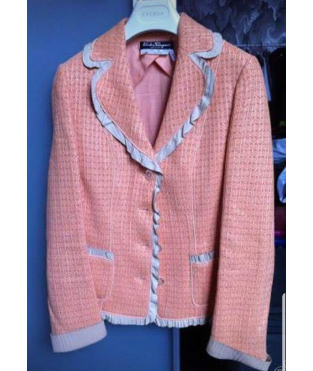 FERRAGAMO Оранжевый вискозный жакет/пиджак, фото 4