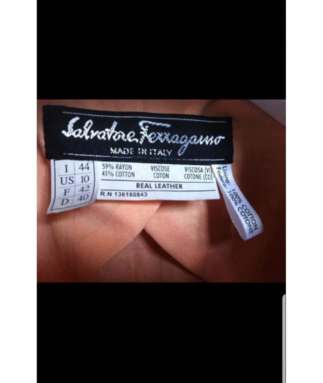 FERRAGAMO Оранжевый вискозный жакет/пиджак, фото 3