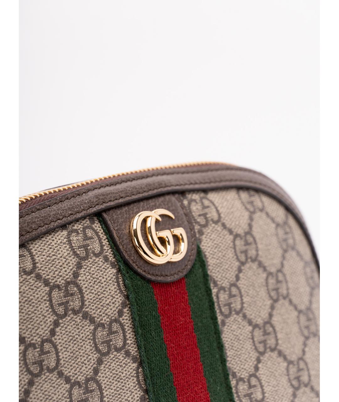 GUCCI Бежевая тканевая косметичка, фото 4