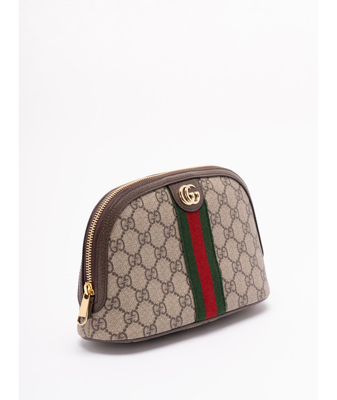 GUCCI Бежевая тканевая косметичка, фото 3