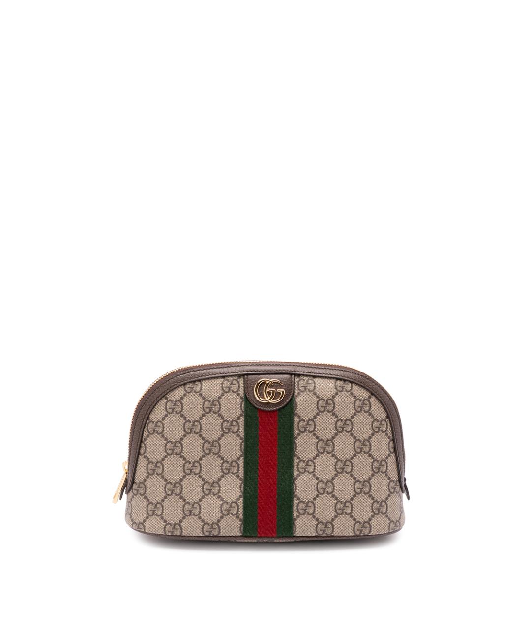 GUCCI Бежевая тканевая косметичка, фото 1