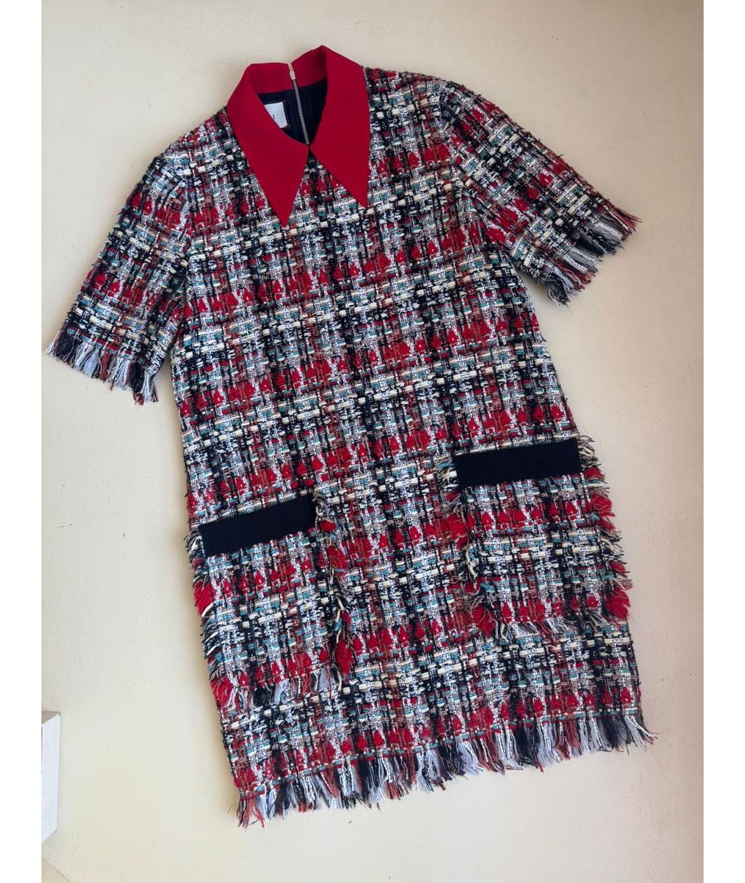 GUCCI Красное твидовое повседневное платье, фото 8