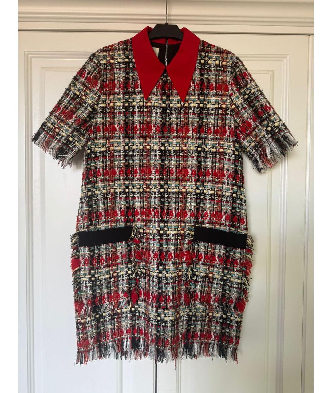 GUCCI Красное твидовое повседневное платье, фото 9