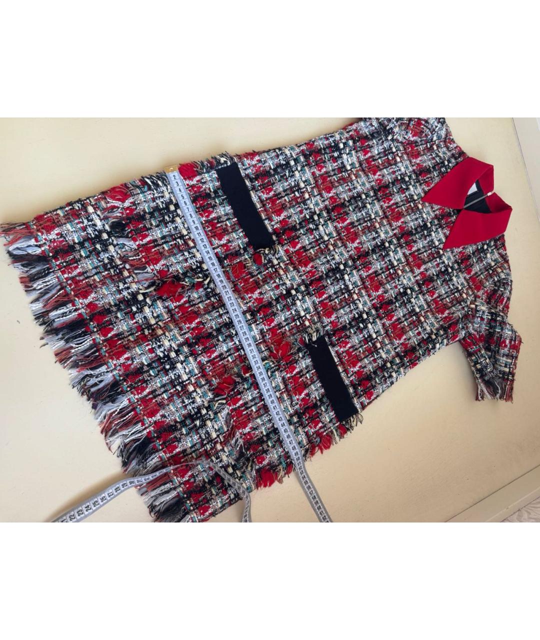 GUCCI Красное твидовое повседневное платье, фото 5