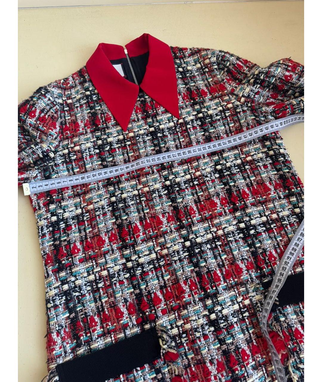 GUCCI Красное твидовое повседневное платье, фото 4