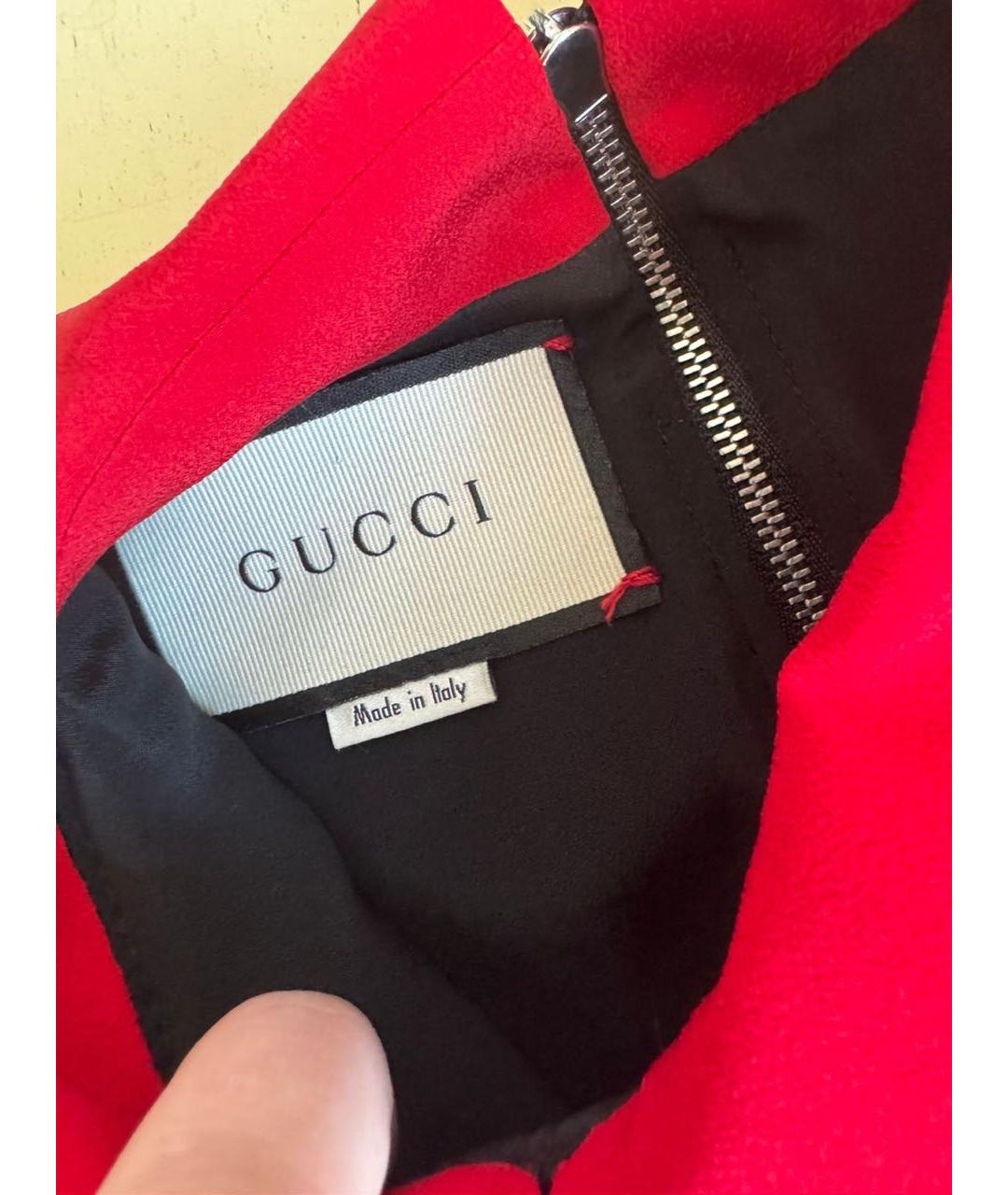 GUCCI Красное твидовое повседневное платье, фото 6