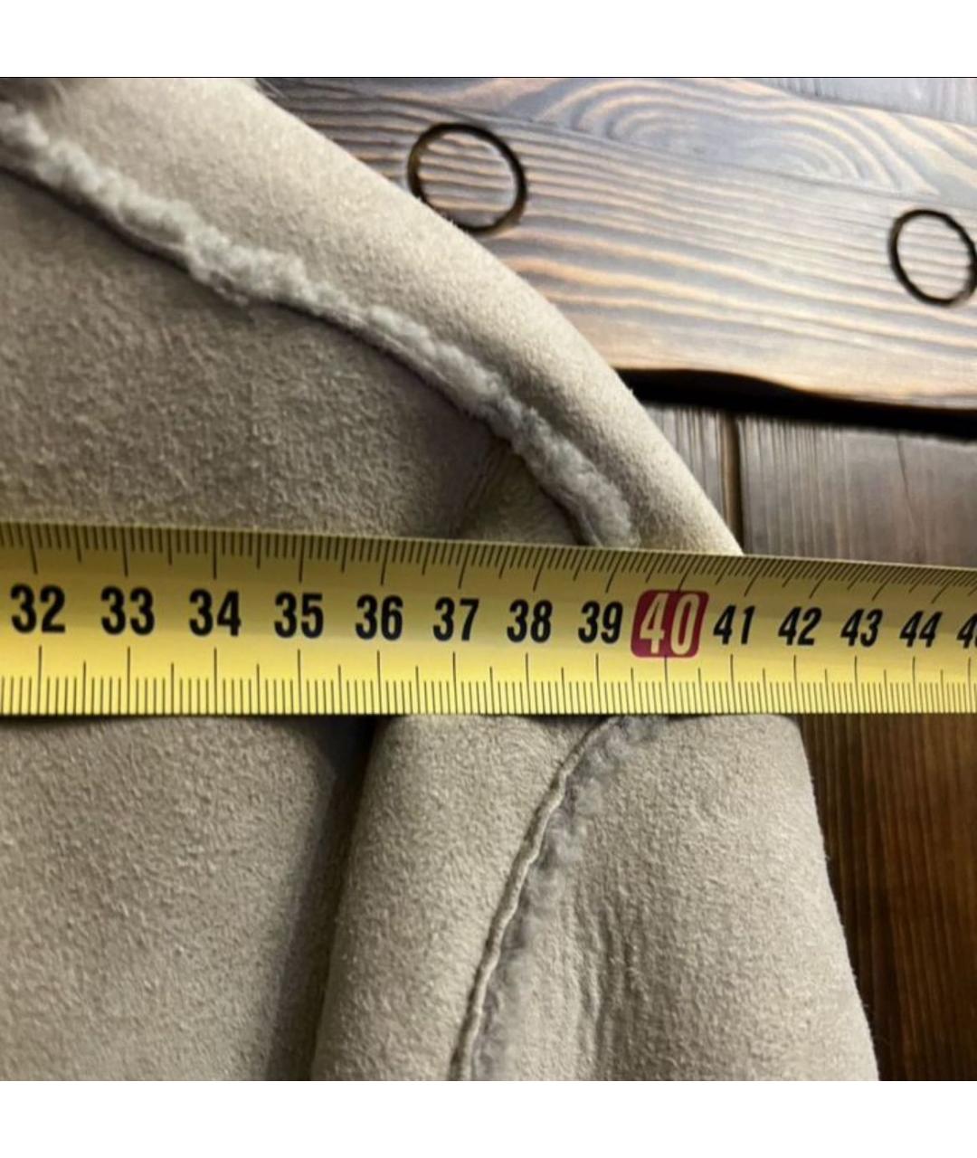 MANZONI 24 Бежевая кожаная дубленка, фото 5