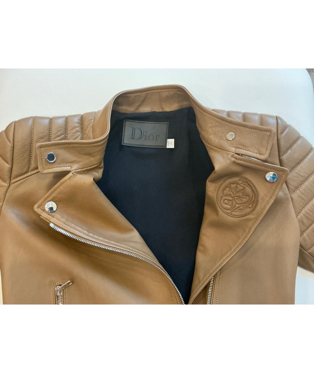 CHRISTIAN DIOR Коричневая кожаная куртка, фото 4
