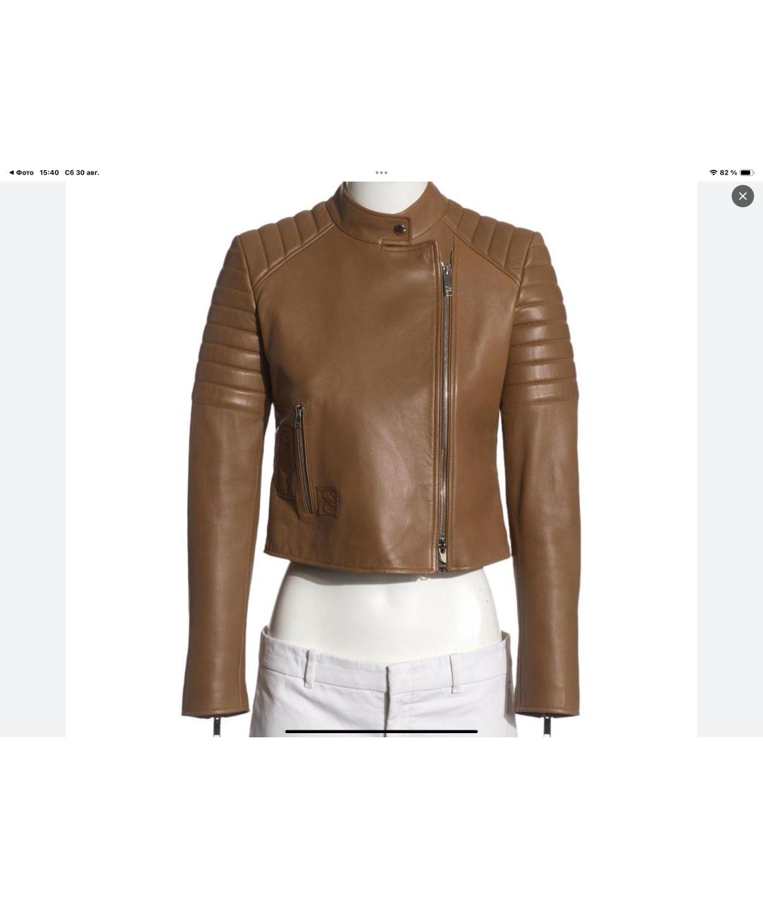 CHRISTIAN DIOR Коричневая кожаная куртка, фото 7