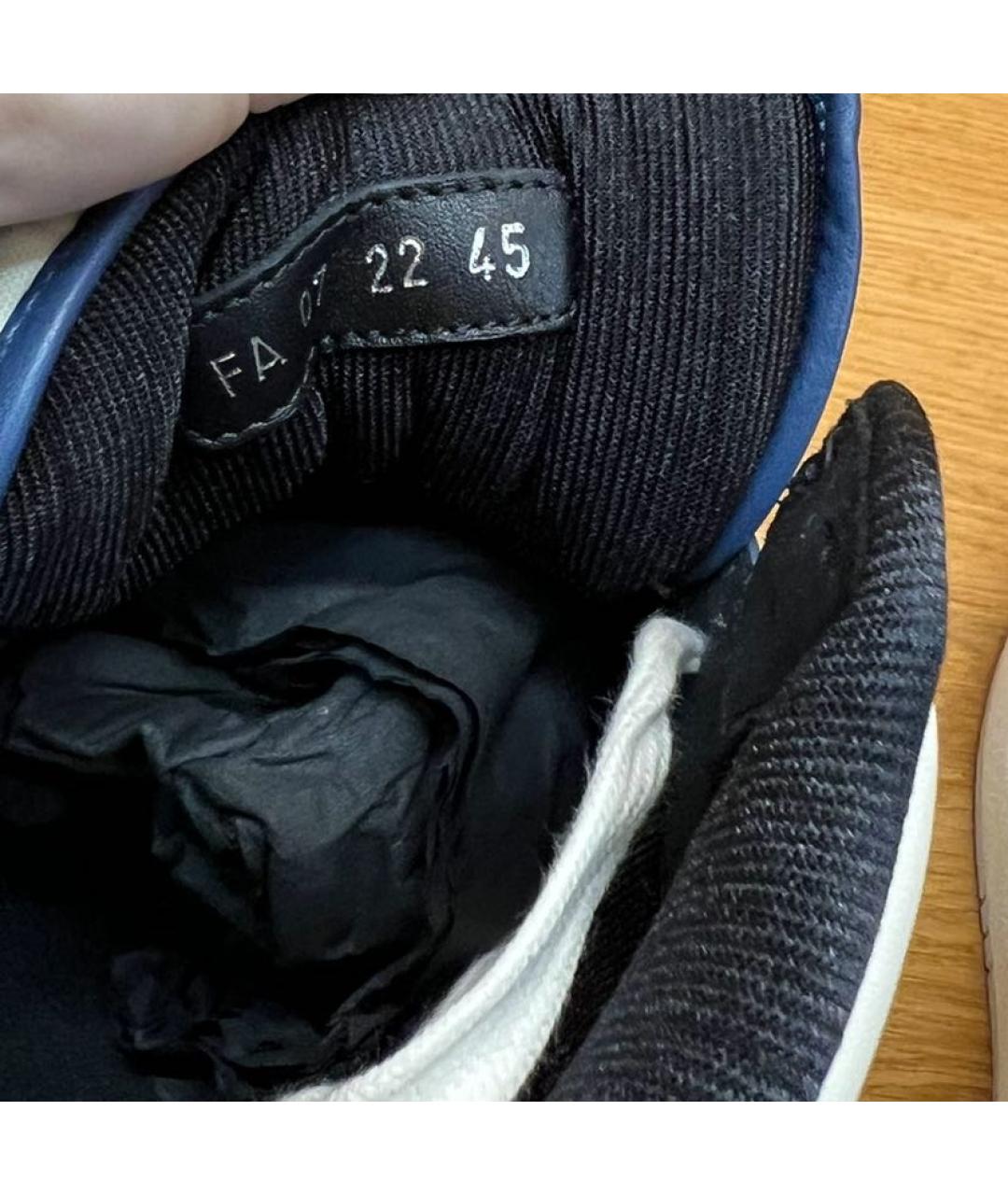 CHRISTIAN DIOR Темно-синие кожаные высокие кроссовки / кеды, фото 6