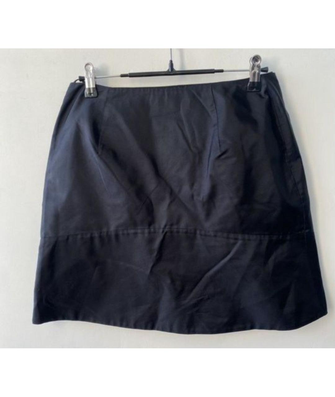 PRADA Черная шелковая юбка мини, фото 2