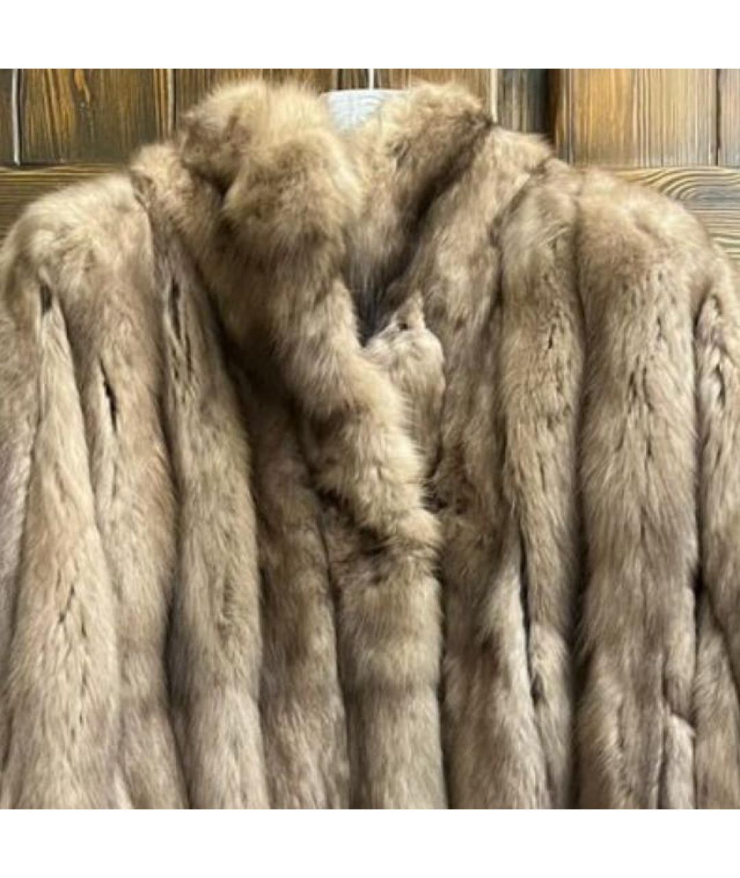 BRASCHI Бежевая меховая шуба, фото 4