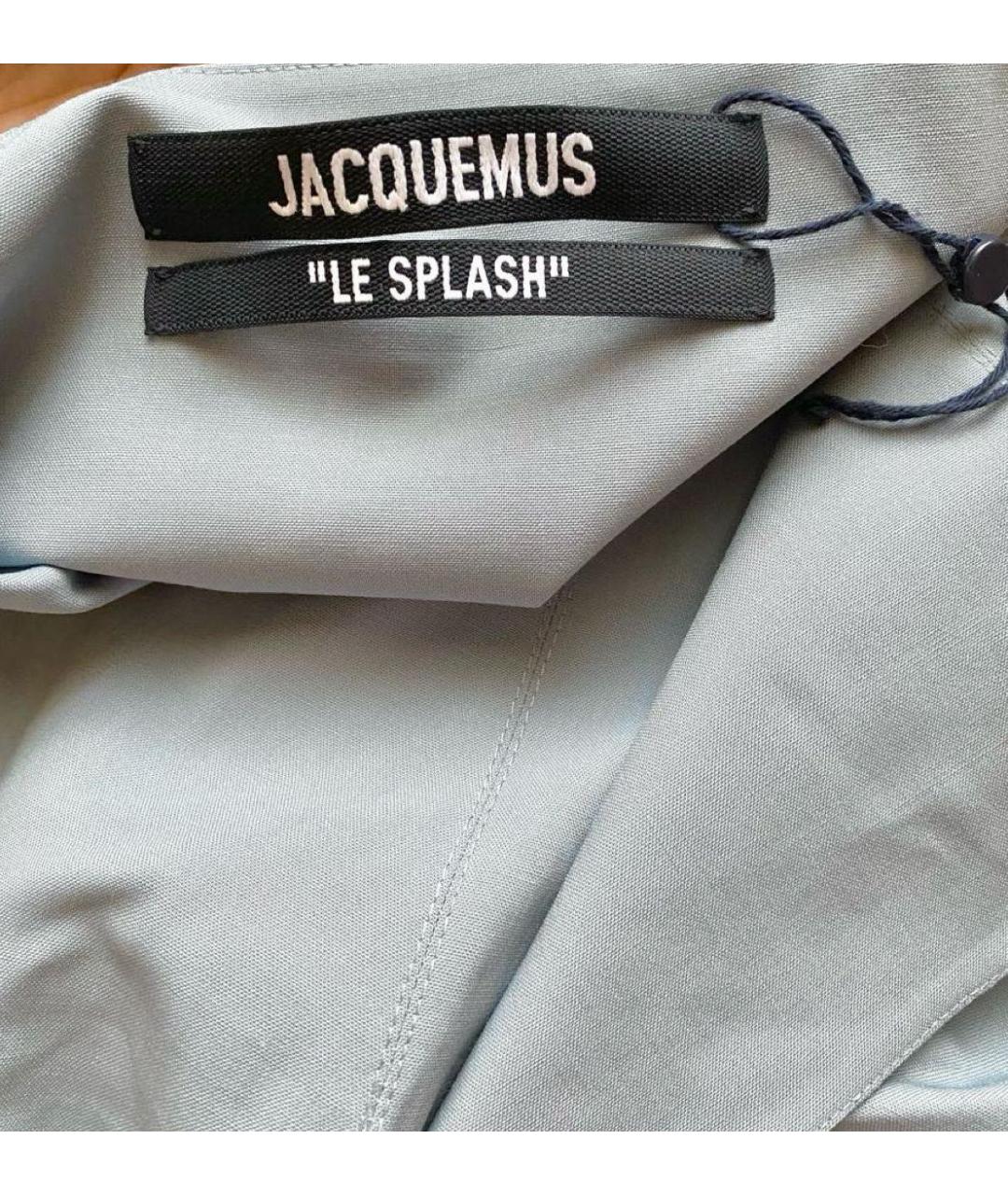 JACQUEMUS Голубое шерстяное коктейльное платье, фото 3