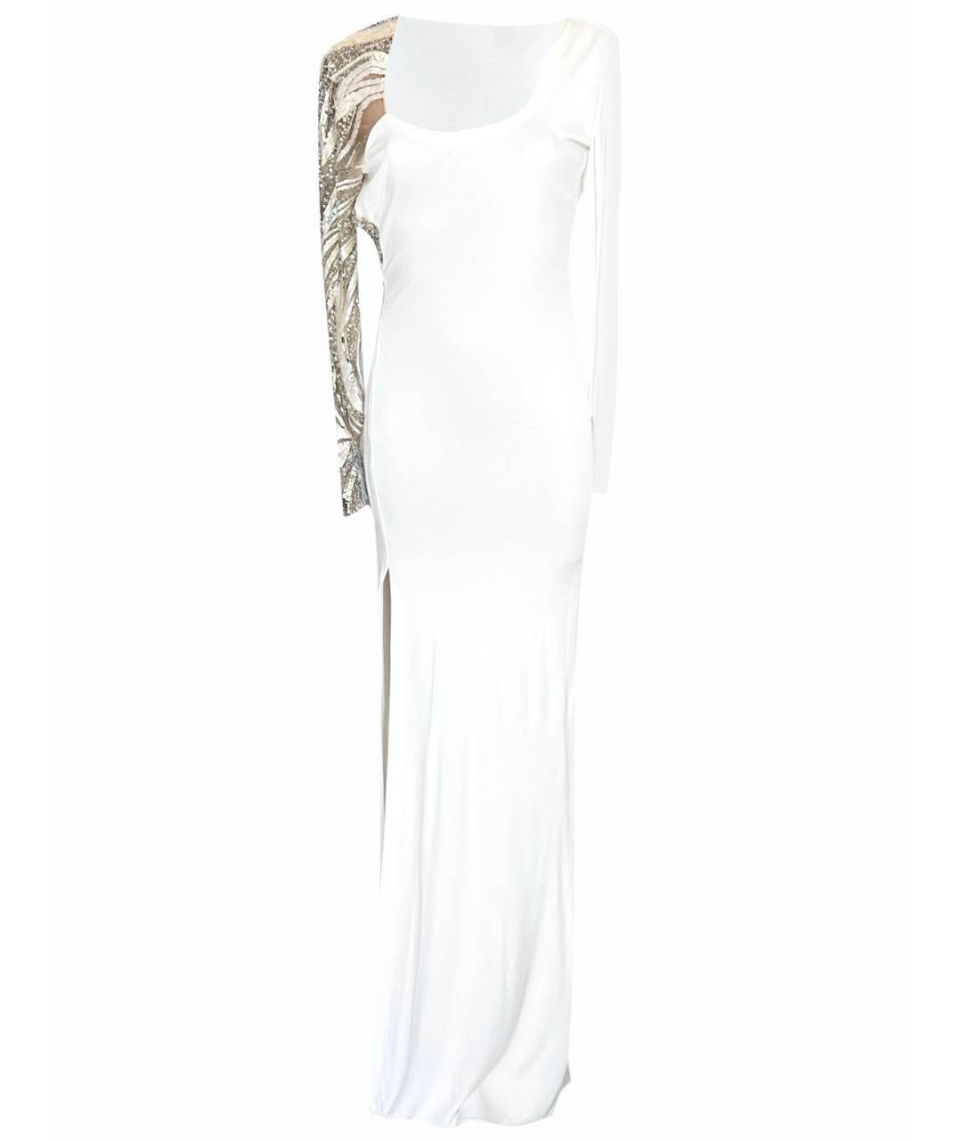 ROBERTO CAVALLI Белое вискозное вечернее платье, фото 1