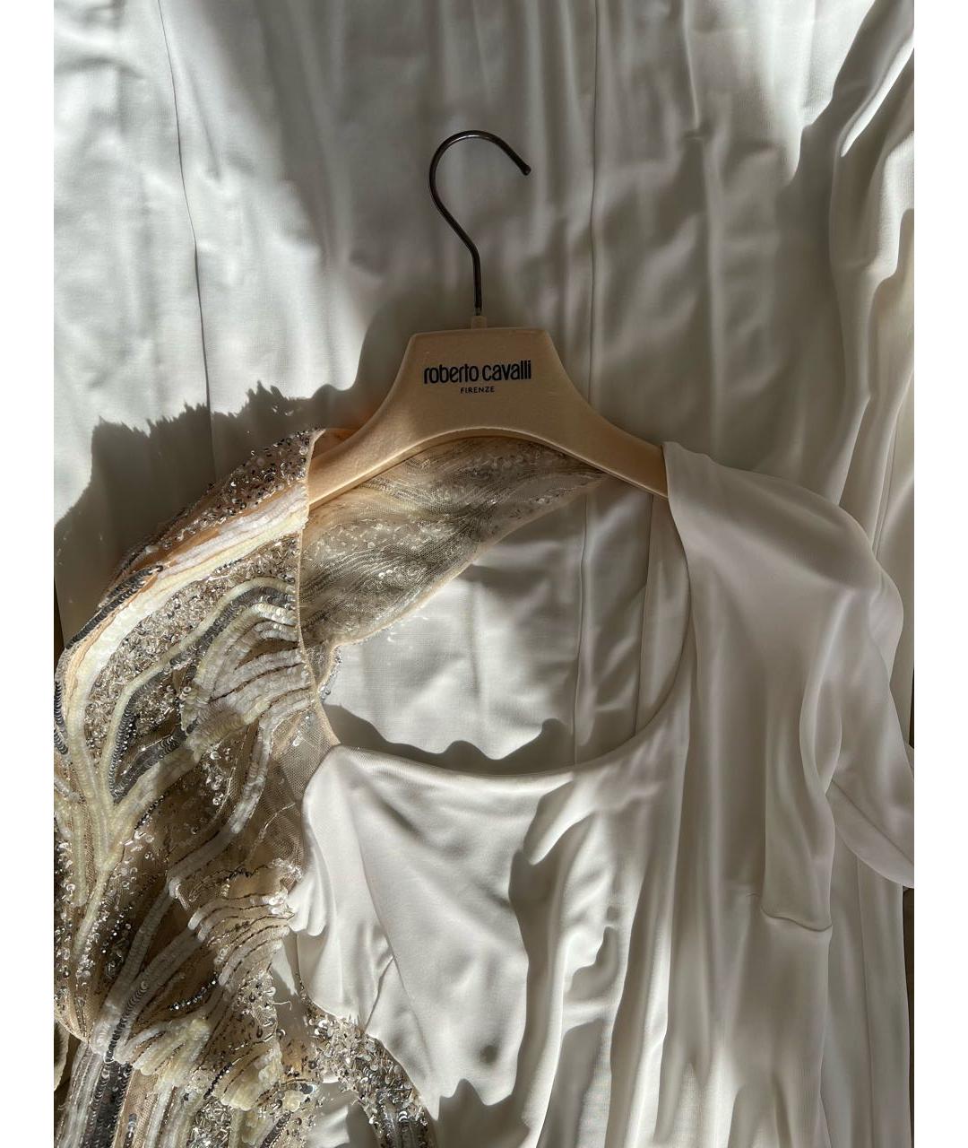 ROBERTO CAVALLI Белое вискозное вечернее платье, фото 7
