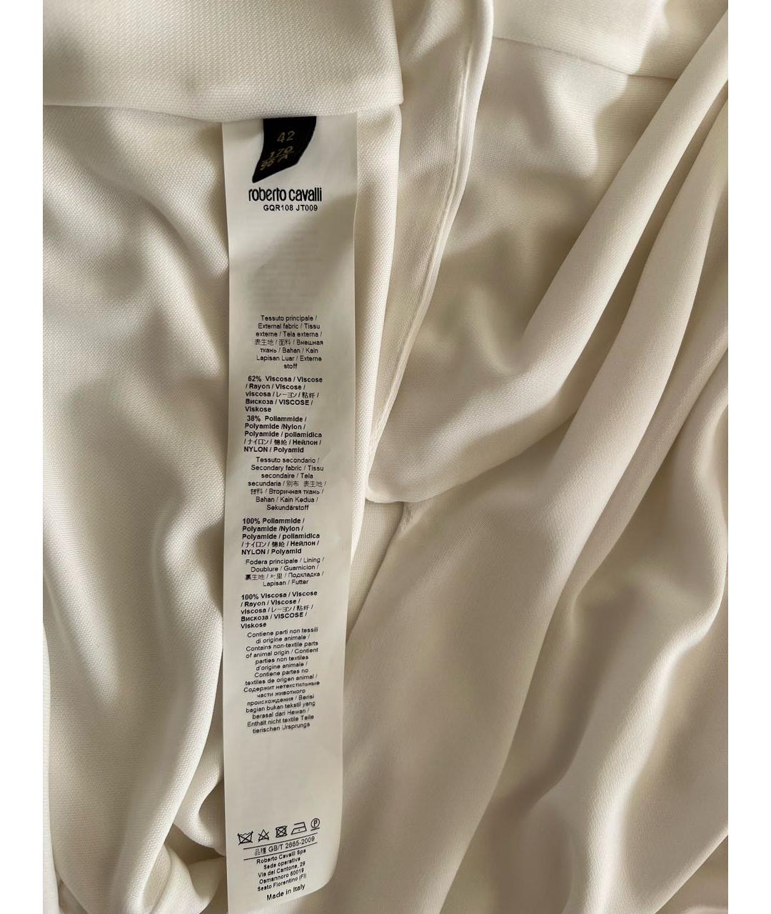 ROBERTO CAVALLI Белое вискозное вечернее платье, фото 2