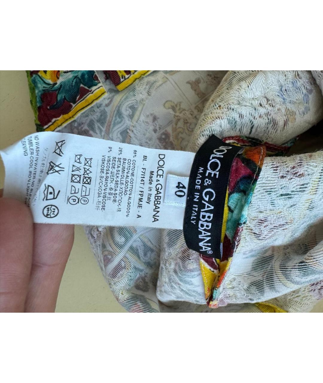 DOLCE&GABBANA Мульти хлопковая блузы, фото 6