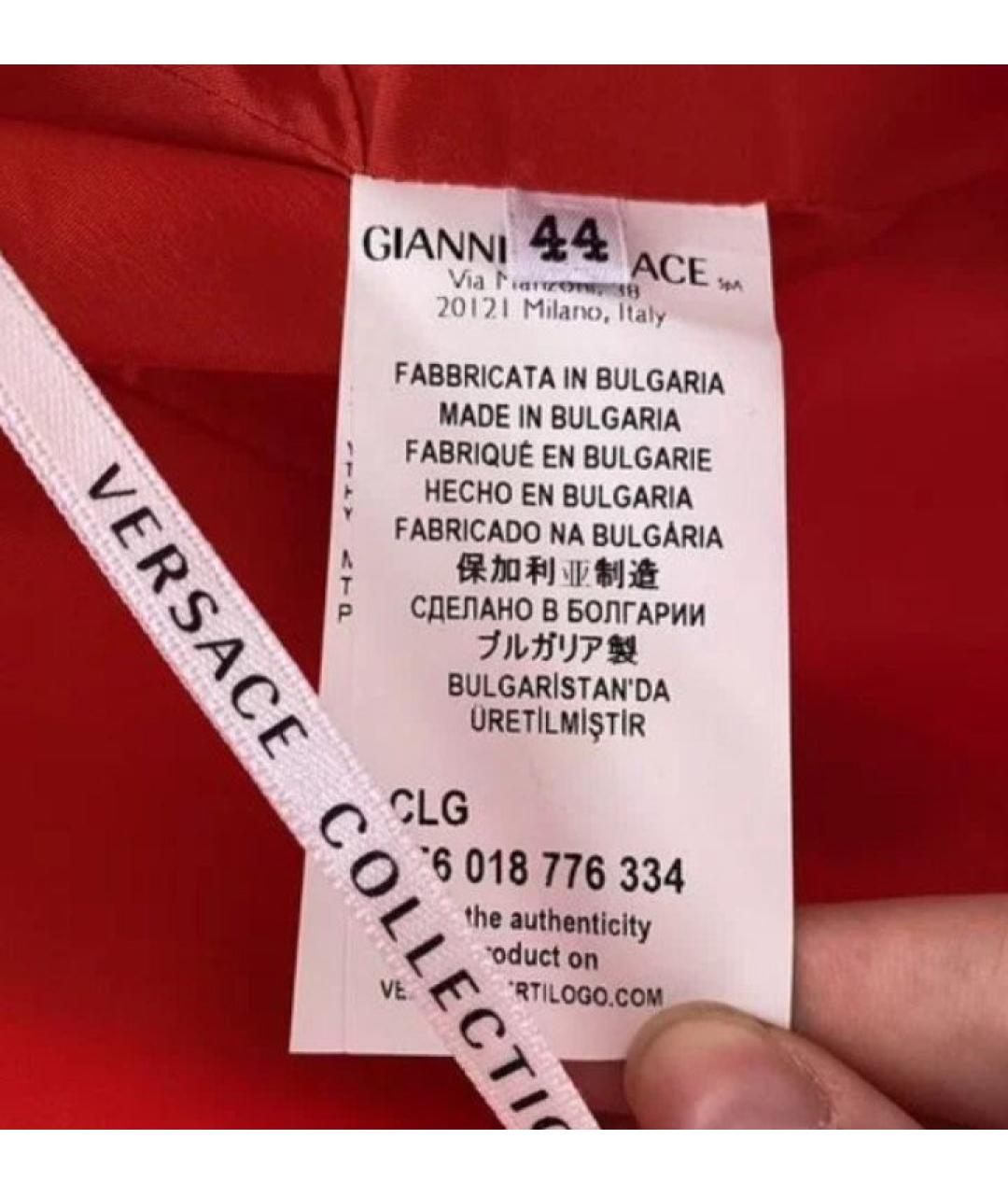 VERSACE COLLECTION Красное полиэстеровое вечернее платье, фото 6