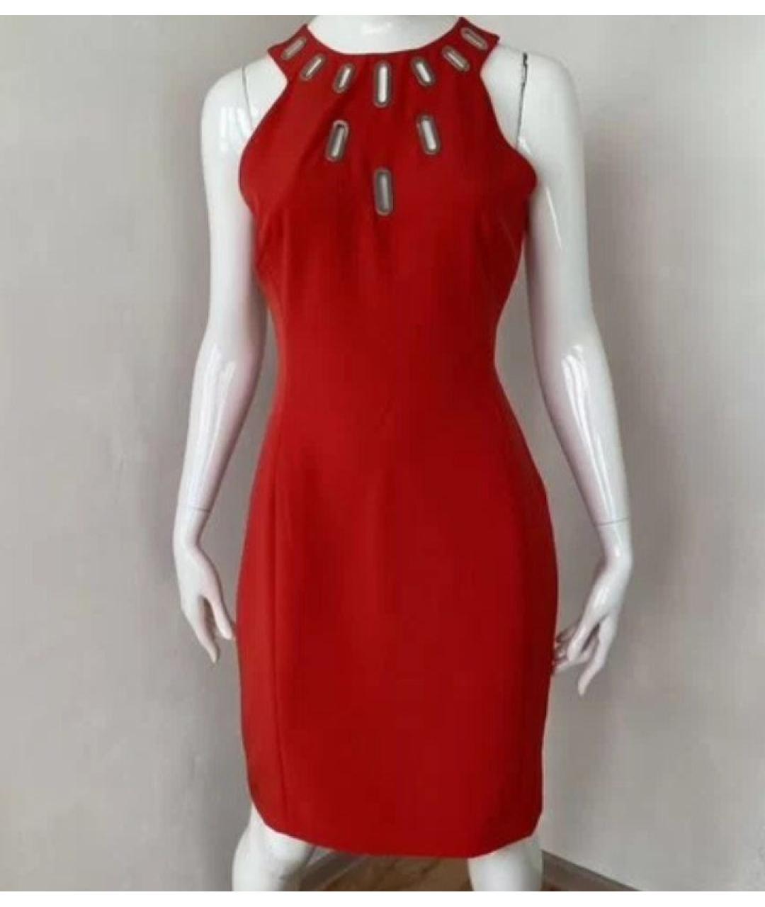 VERSACE COLLECTION Красное полиэстеровое вечернее платье, фото 7