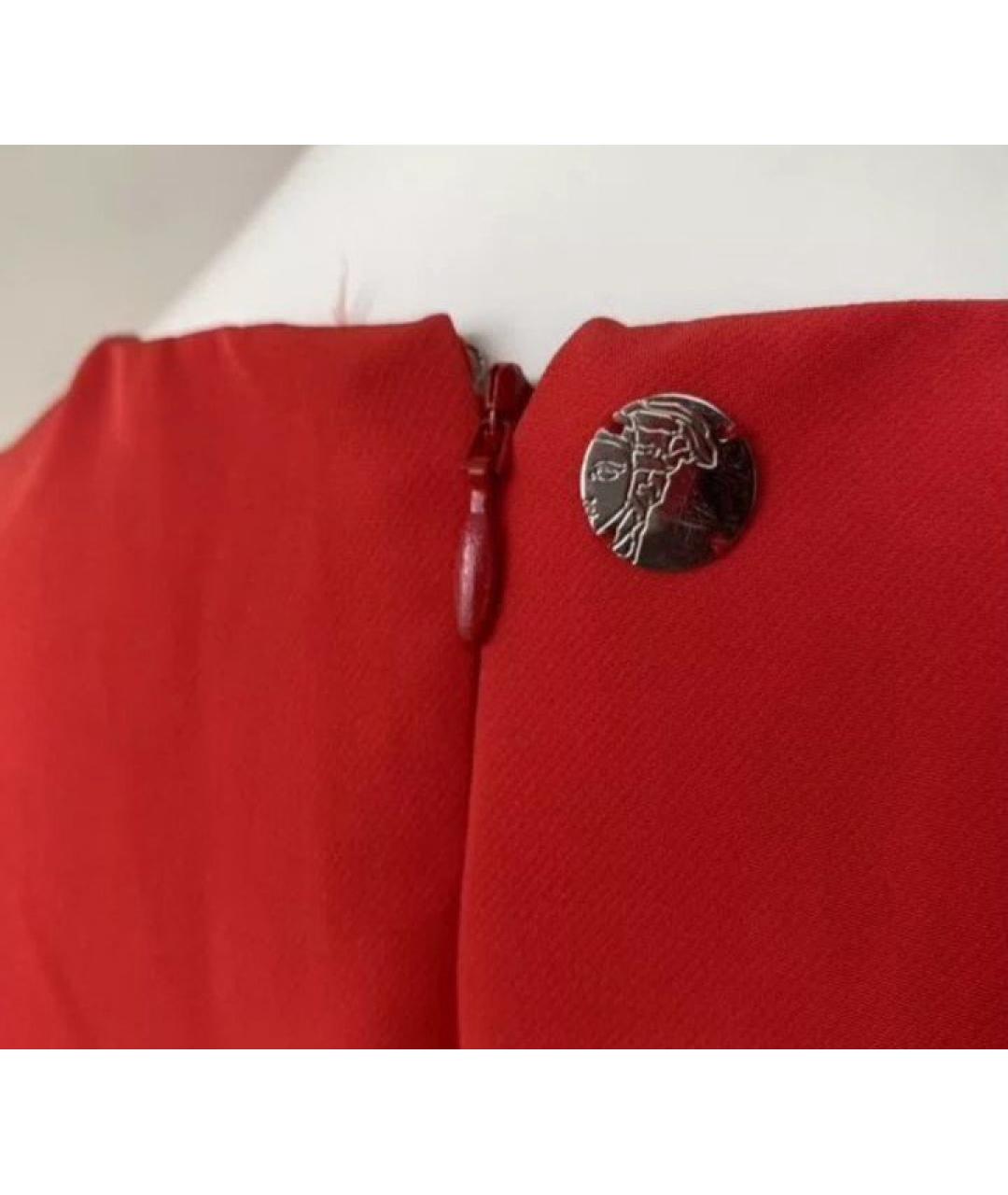 VERSACE COLLECTION Красное полиэстеровое вечернее платье, фото 4