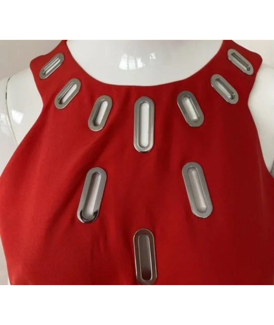 VERSACE COLLECTION Красное полиэстеровое вечернее платье, фото 3