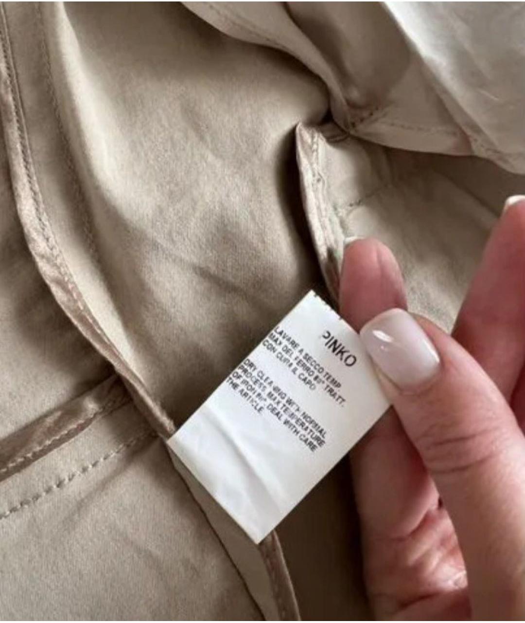 PINKO Бежевый ацетатный жакет/пиджак, фото 7