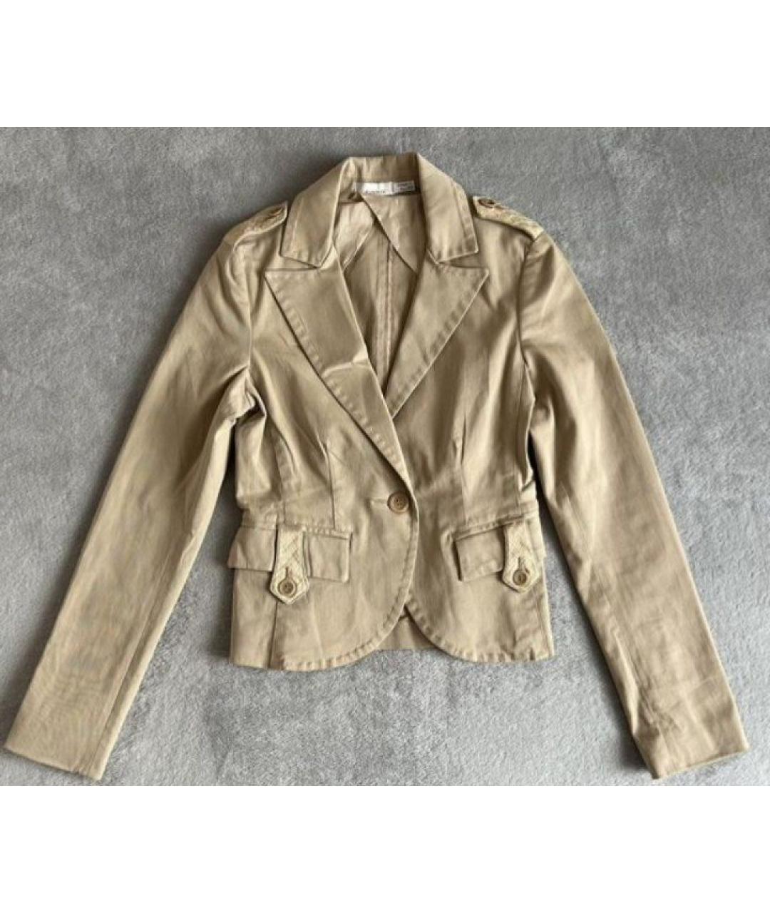 PINKO Бежевый ацетатный жакет/пиджак, фото 8