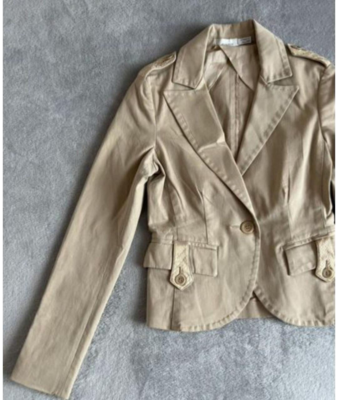 PINKO Бежевый ацетатный жакет/пиджак, фото 2