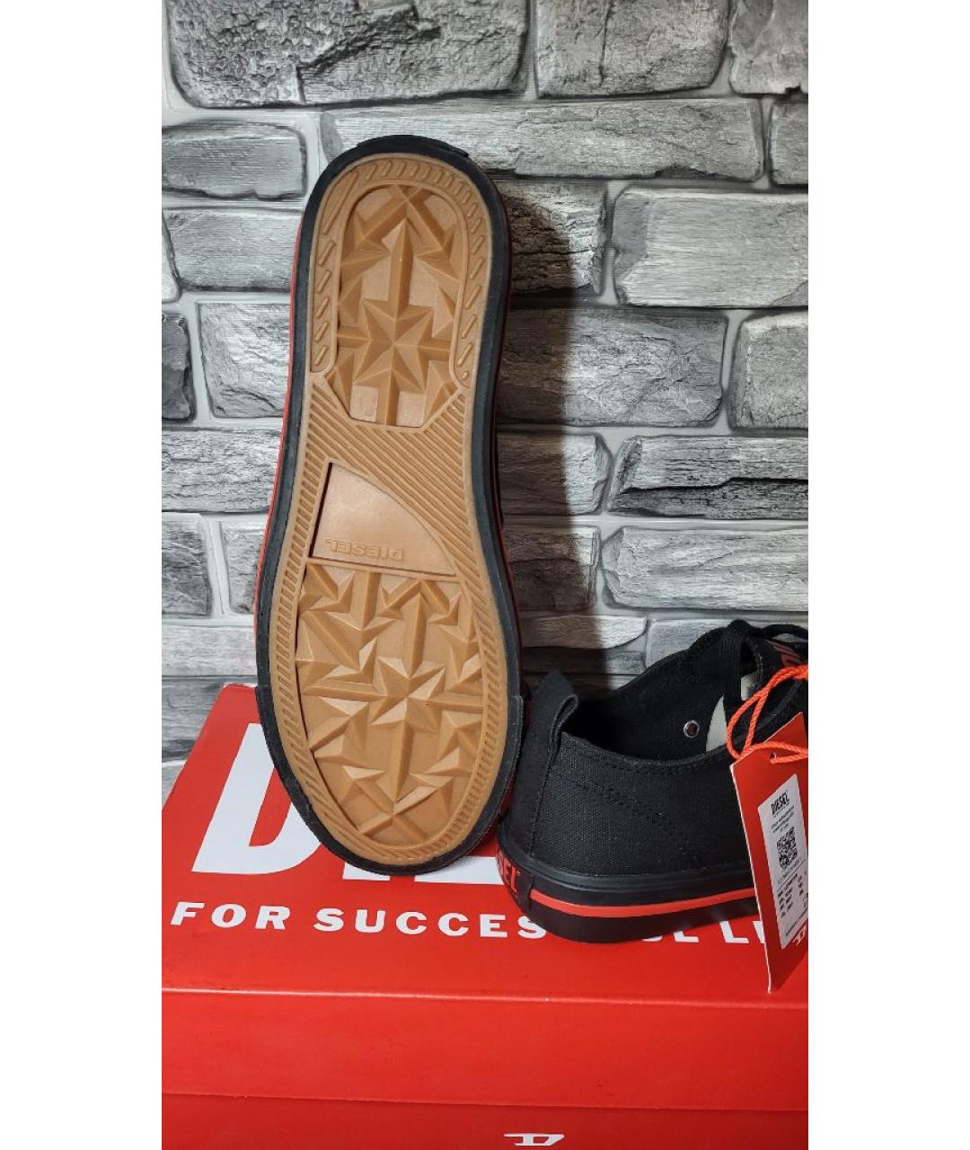 DIESEL Черные текстильные низкие кроссовки / кеды, фото 7