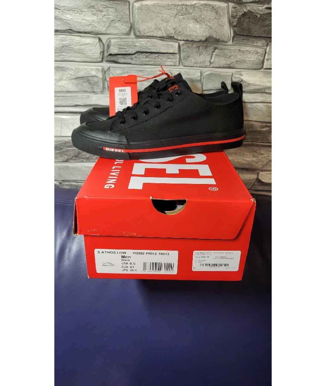 DIESEL Черные текстильные низкие кроссовки / кеды, фото 8