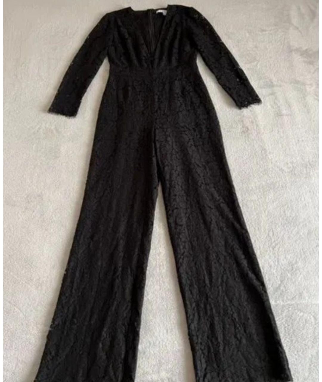 DIANE VON FURSTENBERG Черный хлопко-эластановый комбинезон, фото 2