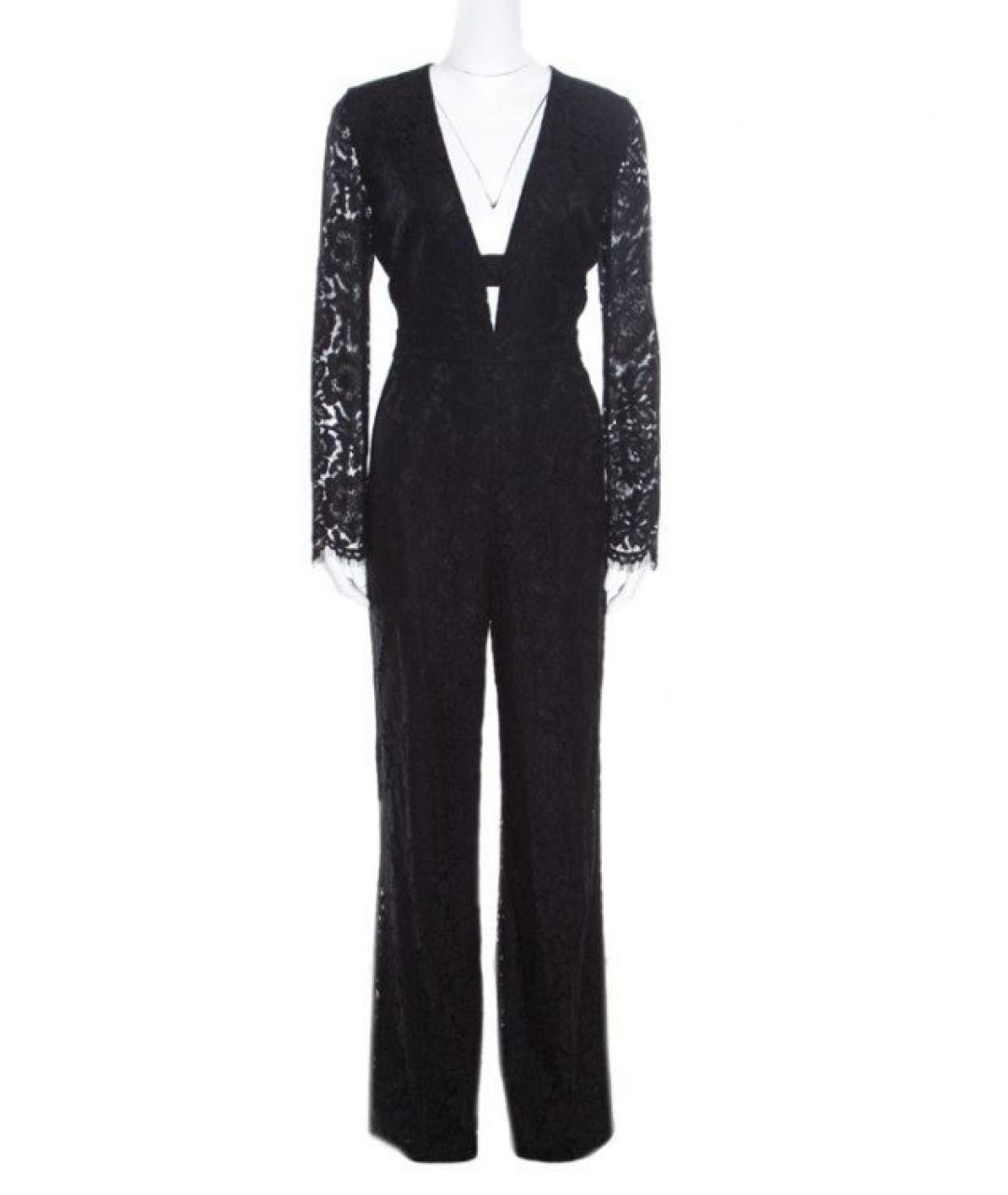 DIANE VON FURSTENBERG Черный хлопко-эластановый комбинезон, фото 7