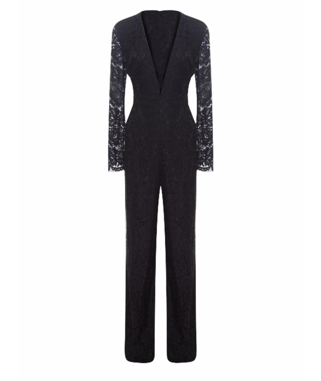 DIANE VON FURSTENBERG Черный хлопко-эластановый комбинезон, фото 1