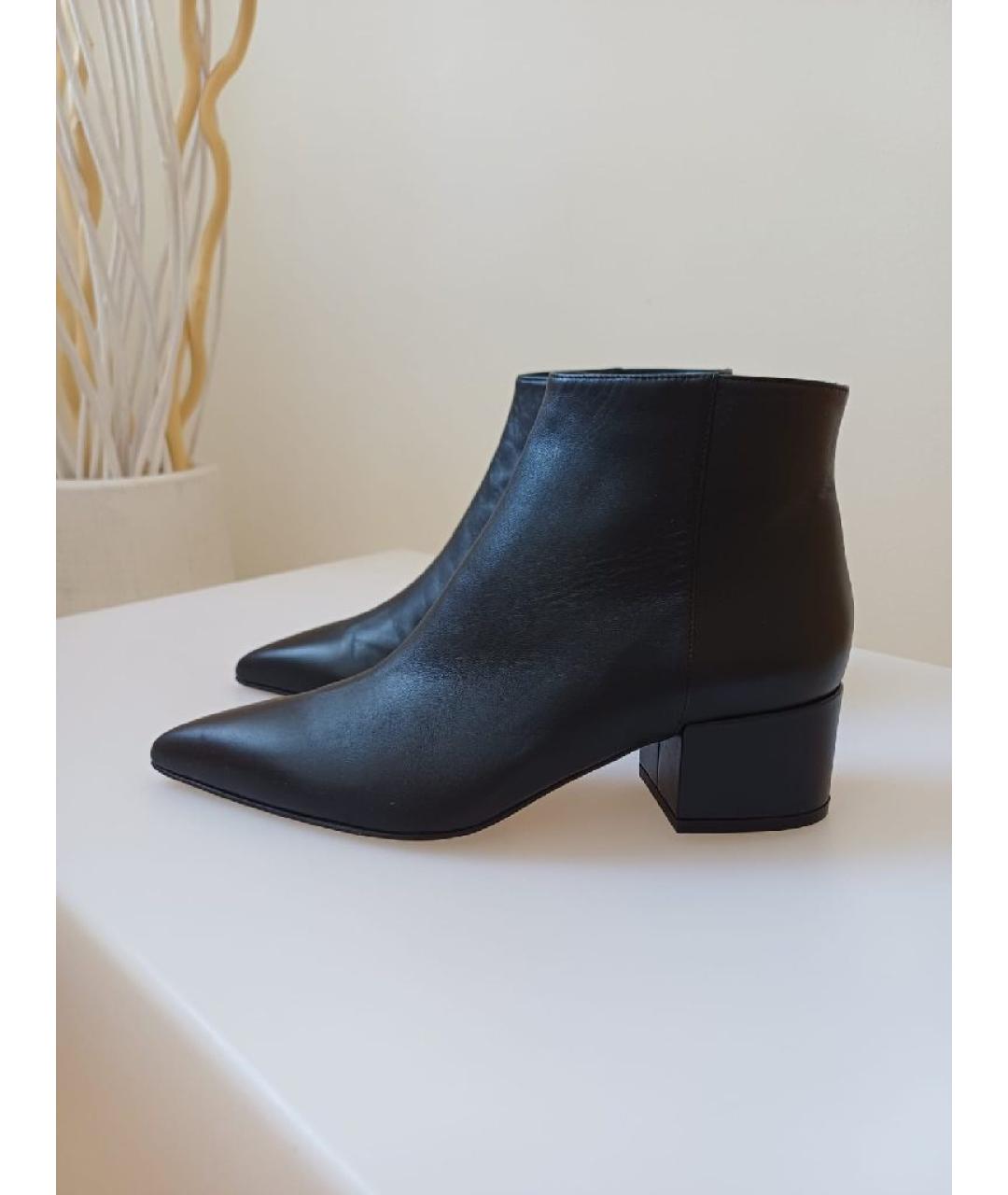 SERGIO ROSSI Черные кожаные ботильоны, фото 2
