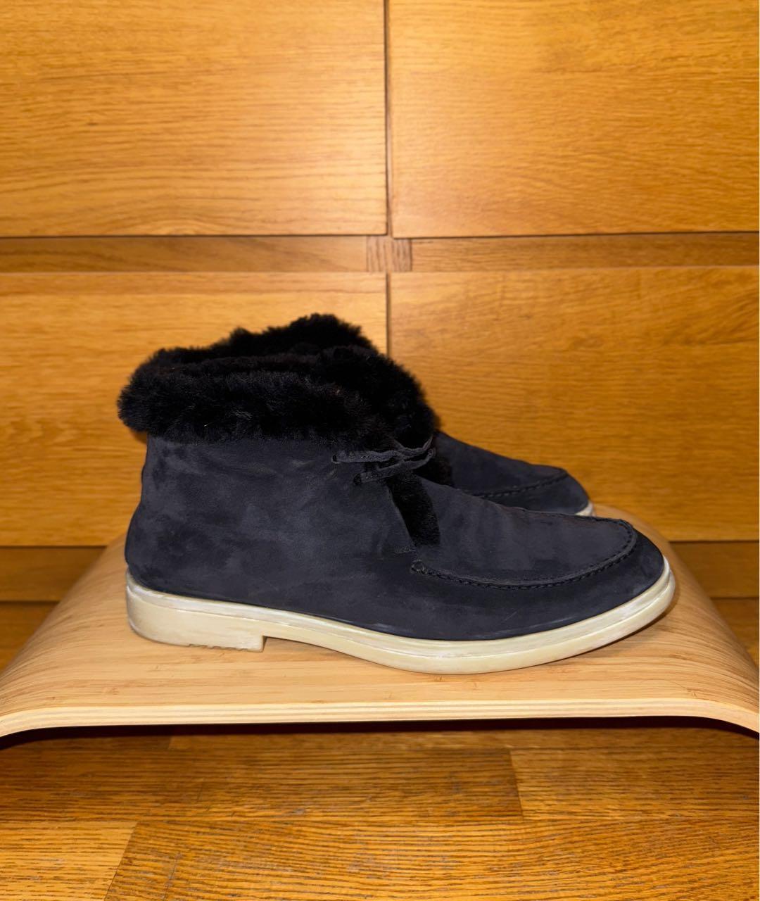 LORO PIANA Синие замшевые высокие ботинки, фото 7