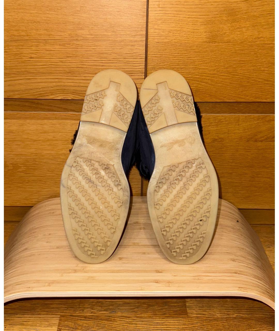 LORO PIANA Синие замшевые высокие ботинки, фото 5