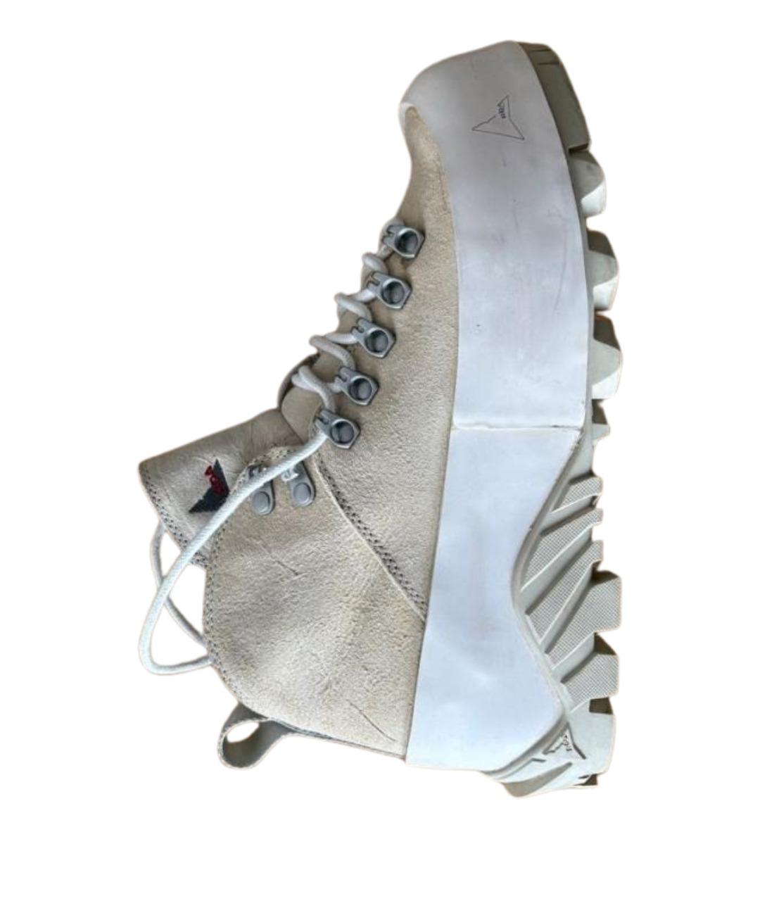 ROA Бежевые кожаные ботинки, фото 6