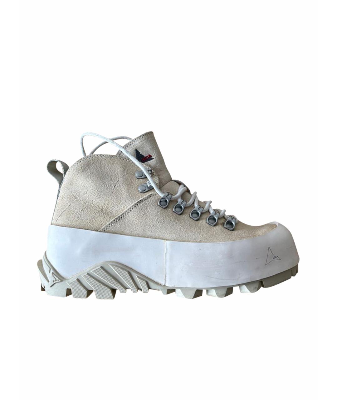 ROA Бежевые кожаные ботинки, фото 1