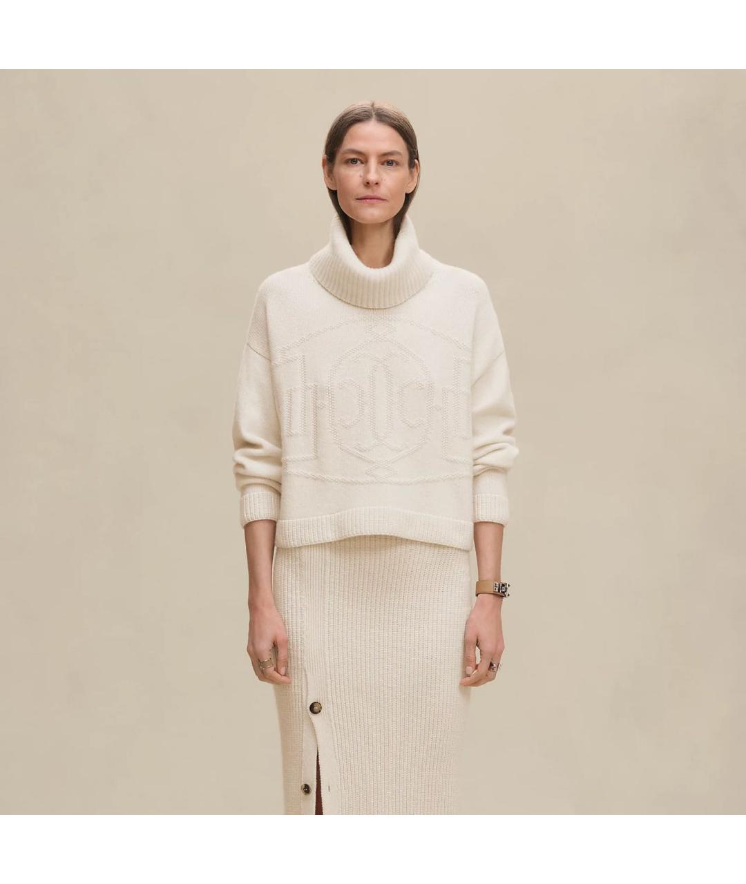 HERMES Бежевая кашемировая водолазка, фото 2