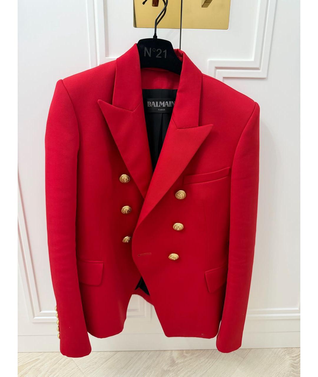 BALMAIN Красный вискозный жакет/пиджак, фото 3
