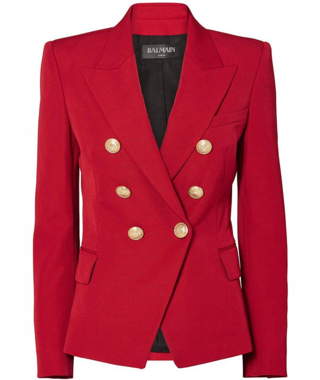 BALMAIN Красный вискозный жакет/пиджак, фото 1