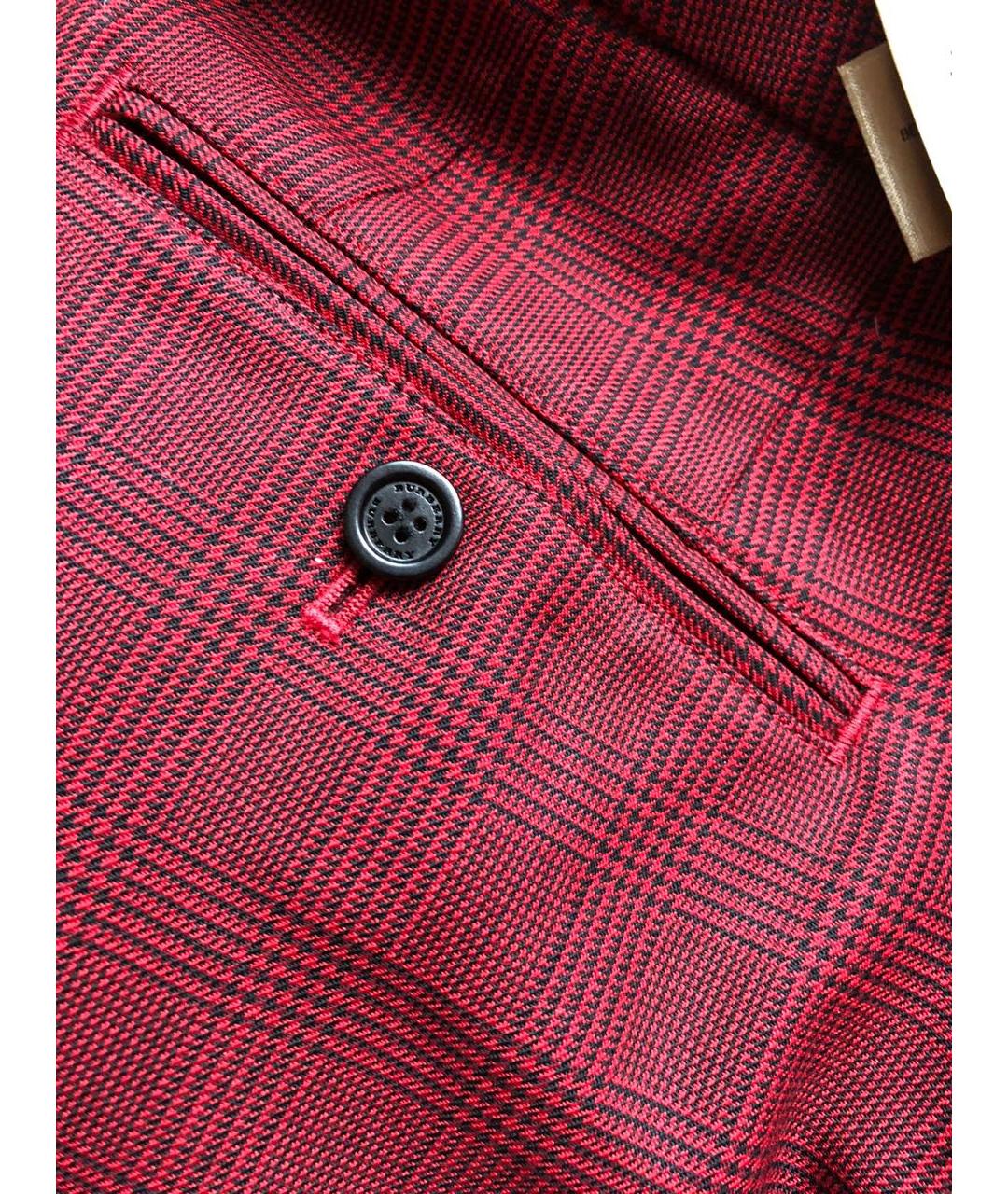 BURBERRY Бордовые шерстяные брюки узкие, фото 5