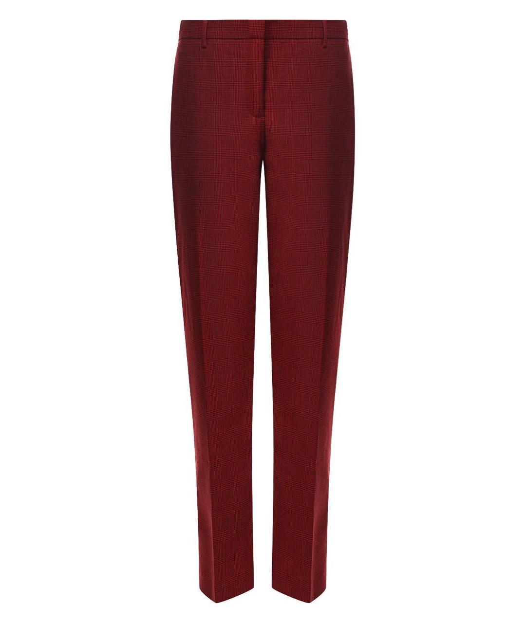 BURBERRY Бордовые шерстяные брюки узкие, фото 1