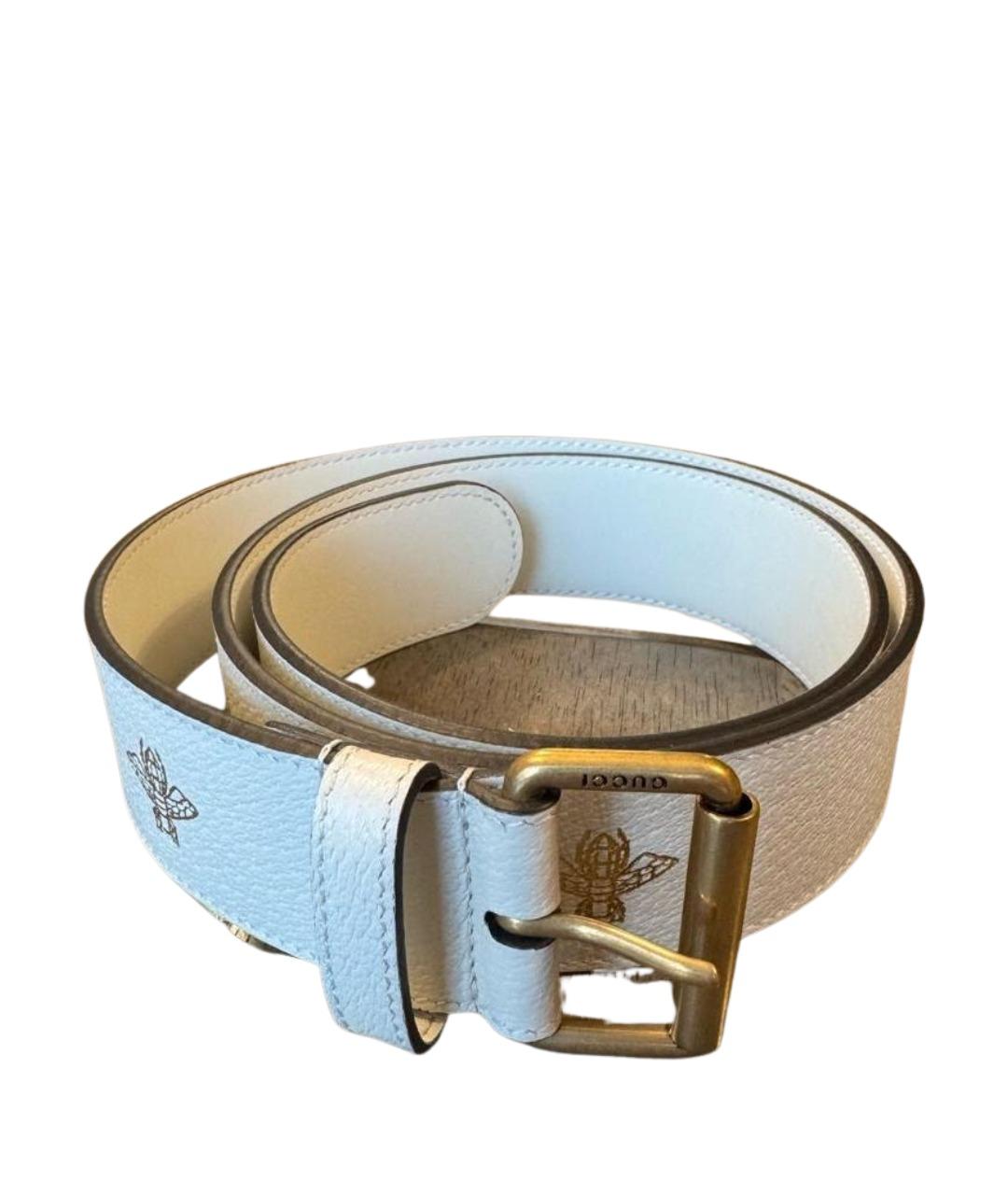 GUCCI Белый кожаный ремень, фото 1