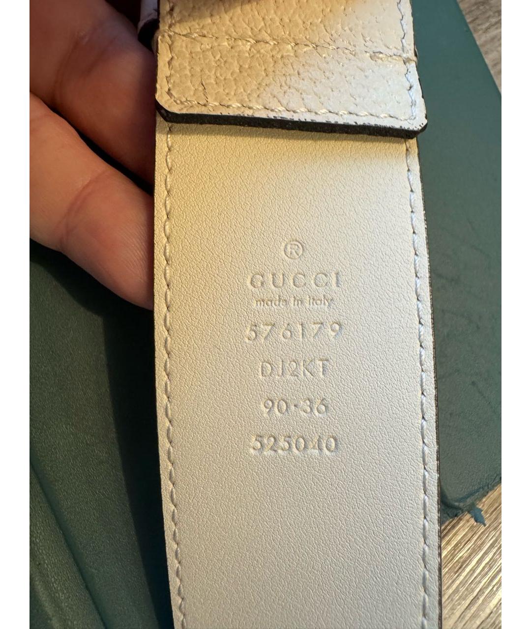 GUCCI Белый кожаный ремень, фото 3