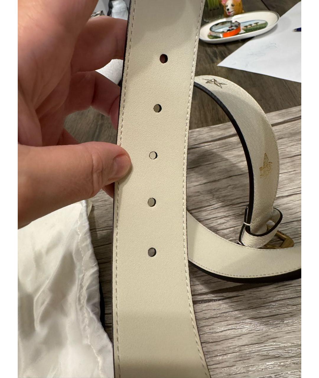 GUCCI Белый кожаный ремень, фото 4