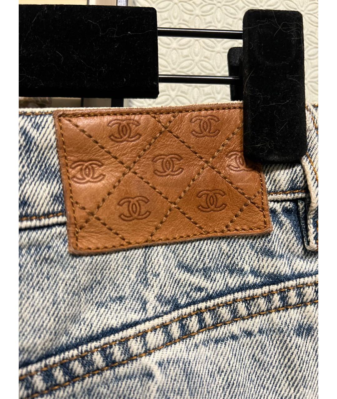 CHANEL Голубые хлопковые джинсы слим, фото 5