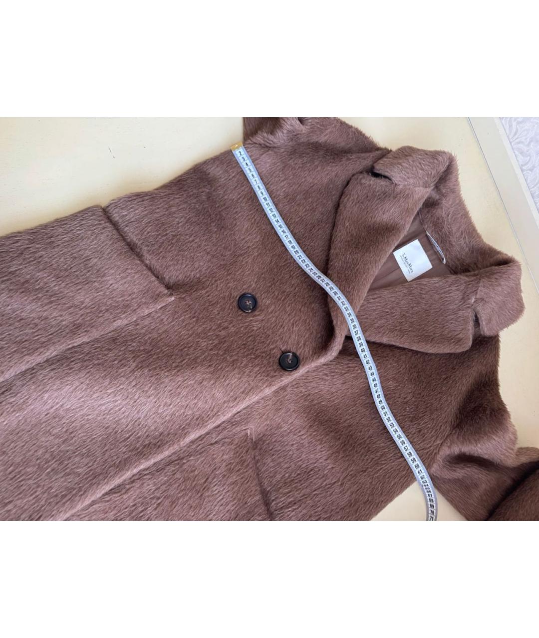 MAX MARA Коричневое шерстяное пальто, фото 8