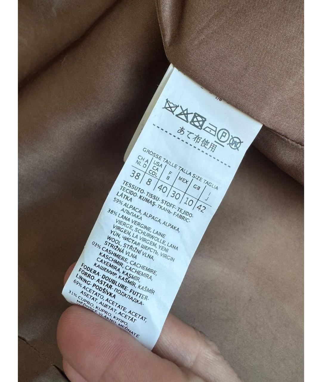 MAX MARA Коричневое шерстяное пальто, фото 4